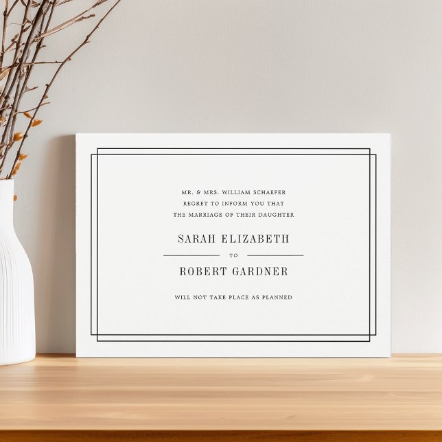 Faire-part d'annulation Mariage simple (Créateur téléchargé)