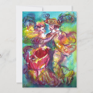 Faire-part DANSE CARNIVALE, rose vif rose rose bleu jaune