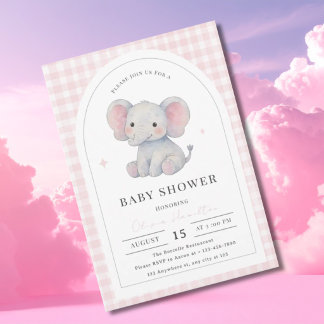 Faire-part d'arche pour Baby Shower Fille au style