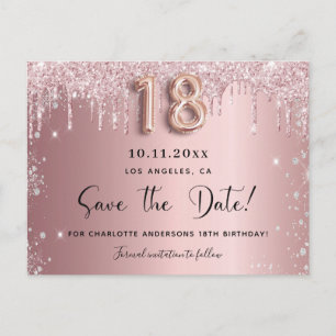 faire-part de 18 ans anniversaire rose poudré arge