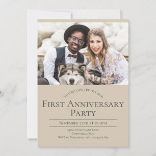 Faire-part de 1er anniversaire de mariage avec pho