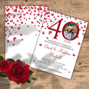 Faire-part de 40e anniversaire de mariage avec une