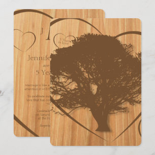 Faire-part de 5e anniversaire de mariage Rustic Tr