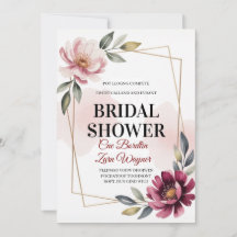 Faire-part de babille de mariage floral élégant |