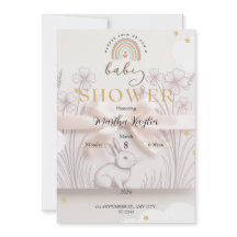Faire-part de Baby Shower Arc-en-Ciel Pastel Perso