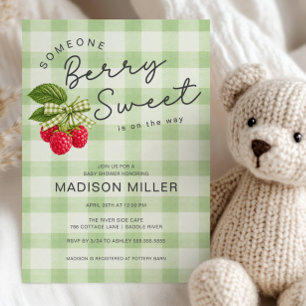 Faire-part de Baby Shower aux framboises Berry Swe