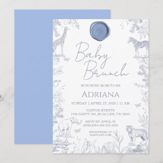 Faire-part de Baby Shower avec motif floral et ani