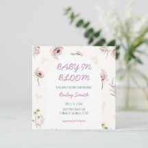 faire-part de baby shower baby in bloom