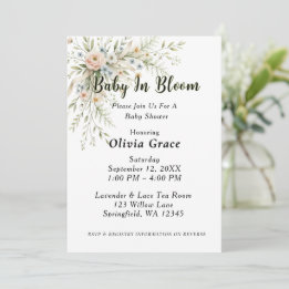 Faire-part de Baby Shower Baby in Bloom