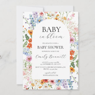 Faire-part de Baby Shower Baby in Bloom