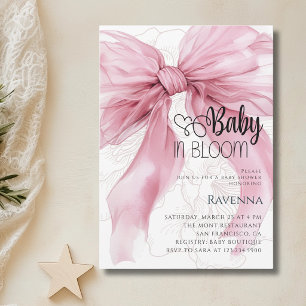 Faire-part de Baby Shower 'Baby in Bloom Preppy Bo