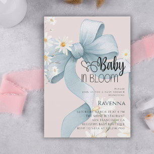 Faire-part de Baby Shower Baby in Bloom Preppy Bow