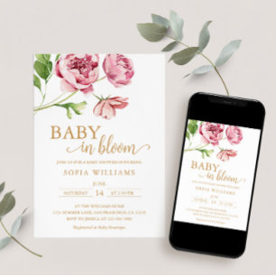 Faire-part de Baby Shower : Bébé en Fleur