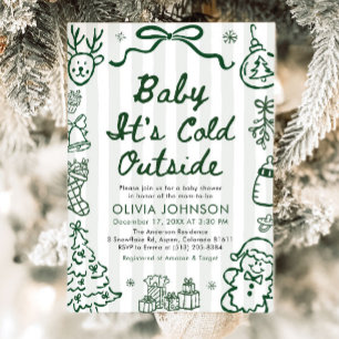 Faire-Part de Baby Shower Bébé Il Fait Froid Dehor