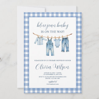 Faire-part de Baby Shower Blue Jean Baby