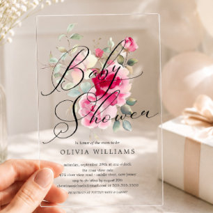 Faire-part de Baby Shower Blush Blossom