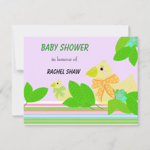 Faire-part de Baby Shower Canards et Verdure