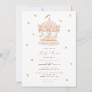 Faire-part de Baby Shower Carrousel Fantaisiste