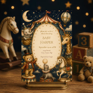 Faire-part de Baby Shower Cirque Vintage   Fantais