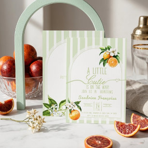 Faire-part de Baby Shower Citron Vert Sage