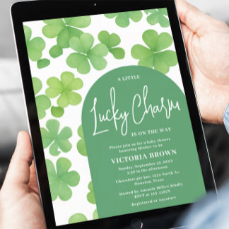 Faire-part de Baby Shower Clover Lucky Charm