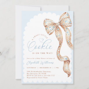 Faire-part de Baby Shower Cookie Icy Blue