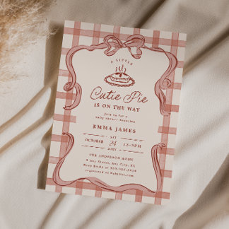 Faire-part de Baby Shower Cutie Pie Gingham Automn