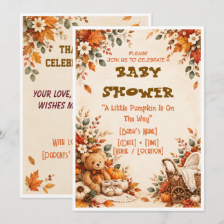 Faire-part de Baby Shower d'Automne Little Pumpkin