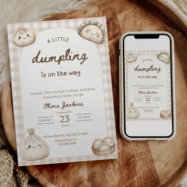 Faire-part de Baby Shower Dumpling Bébé Dumpling (Créateur téléchargé)
