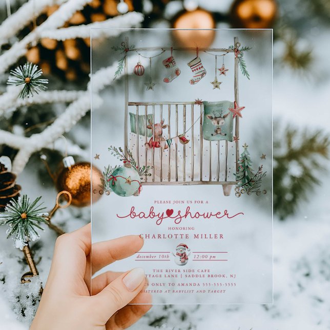 Faire-part de Baby Shower en Acrylique Crèche de N (Créateur téléchargé)