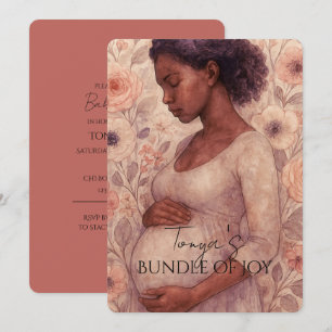 Faire-part de Baby Shower, Femme enceinte noire