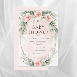 Faire-part de Baby Shower Fille au style aquarelle