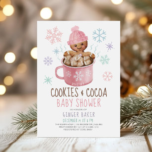 Faire-part de Baby Shower Fille aux Biscuits au Gi