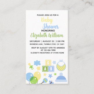 Faire-part de Baby Shower Fille aux Feuilles d'Euc