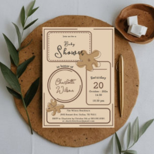 Faire-part de Baby Shower Fleur de Style Minimalis