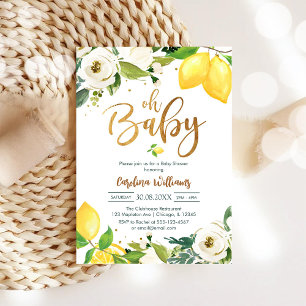 Faire-part de Baby Shower Fleur Lemon Bébé