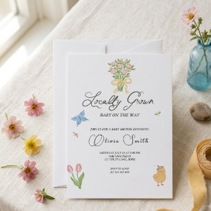 Faire-part de Baby Shower "Fleurs de Printemps Loc