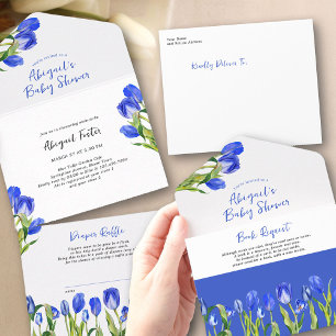 Faire-part de Baby Shower Fleurs de Tulipes de Pri