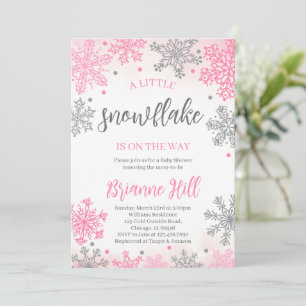 Faire-part de Baby Shower Flocon de Neige