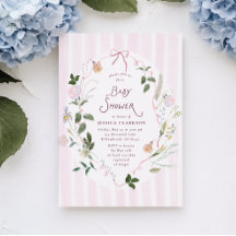 Faire-part de Baby Shower Floral en Fleur Capriceu
