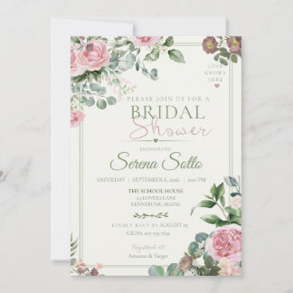 Faire-part de Baby Shower Floral « L'amour grandit