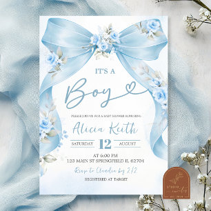 Faire-part de baby shower garçon Coquette Arc-en-c