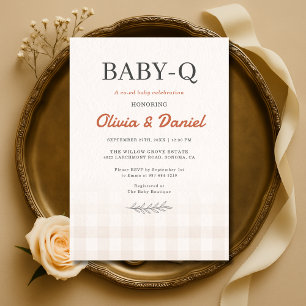 Faire-part de Baby Shower Gingham pour couples rus