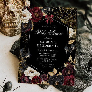 Faire-part de Baby Shower Halloween gothique