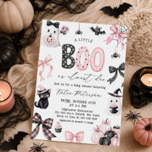 Faire-Part de Baby Shower Halloween Little Boo Fil