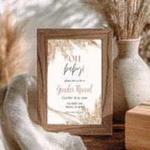 Faire-part de Baby Shower Herbe des Pampas | Bohèm
