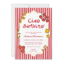 Faire-part de Baby Shower Italien Pâtes Ciao Bambi