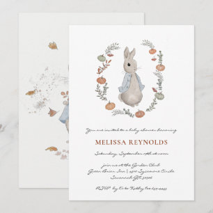 Faire-part de baby shower Lapin d'automne