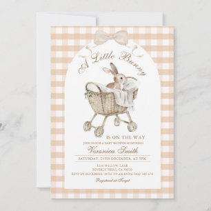 Faire-part de Baby Shower Lapin Neutre Beige