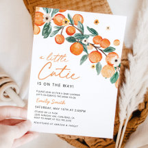 Faire-part de Baby Shower Little Cutie Orange